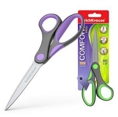 Šķēres 18cm gumijoti rokturi COMFORT, ErichKrause