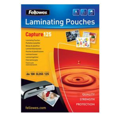 Laminēšanas kabatas 83x113mm, 125mikr. 100gab. glancētas, Fellowes
