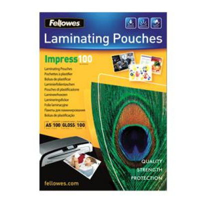 Laminēšanas kabatas A5, 154x216mm, 100mikr. 100gab. glancētas, Fellowes