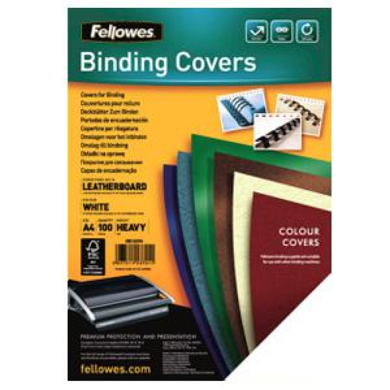 Apvāki iesiešanai Delta A4 250g/m2 FELLOWES balti