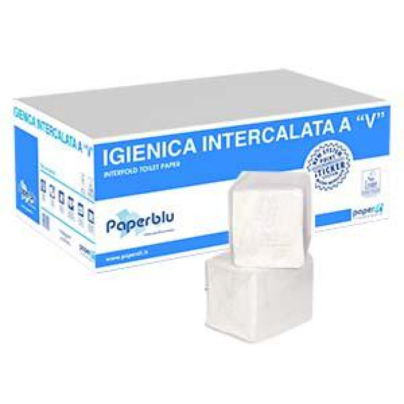 Tualetes papīrs V - veida PAPERBLU, celuloze, 225 loksnes, 2 slāni,  10,3x21 cm, 16g/m2, 4