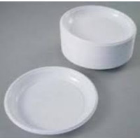 Plastmasas šķīvji ø17cm, balti, PS, iepakojumā 100gab.