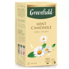 GREENFIELD Mint Camomile zāļu tēja 20x1,5g.