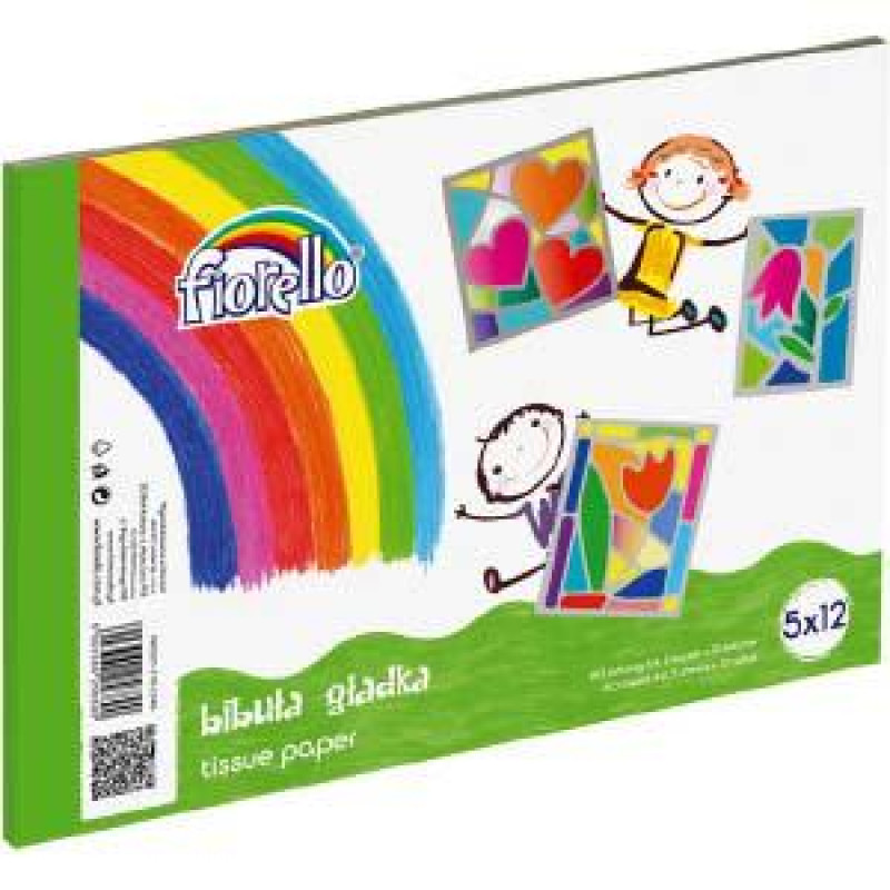 Zīdpapīrs A4 12 krāsas pa 5 lapas (60 lapas)