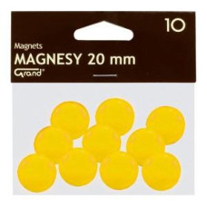 Magnēti 20 mm, dzeltena krāsa PL