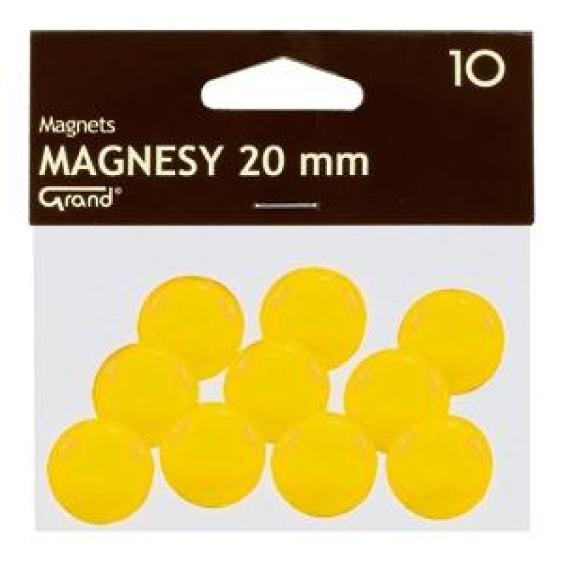 Magnēti 20 mm, dzeltena krāsa PL