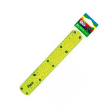 Lineāls 20cm elastīgs, neona krāsas FLEX