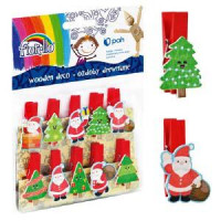 Dekors Ziemassvētku 40x20 mm knaģis koka 10gab.