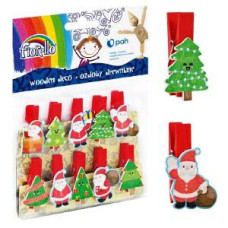 Dekors Ziemassvētku 40x20 mm knaģis koka 10gab.