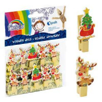 Dekors Ziemassvētku 44x23 mm knaģis koka 10gab.