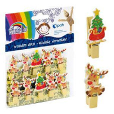 Dekors Ziemassvētku 44x23 mm knaģis koka 10gab.