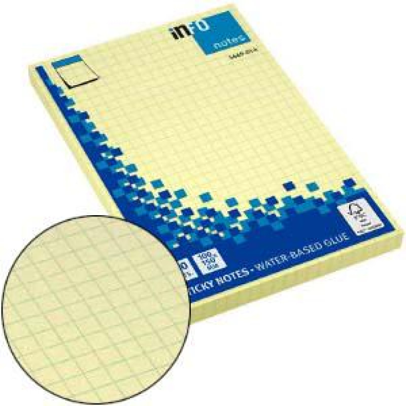 Līmlapiņas 100x150mm rūtiņu dzeltenas, 100 lapas