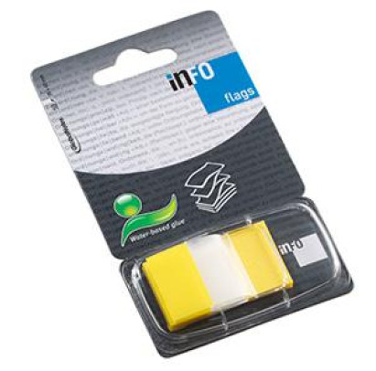 *Indeksi INFO 25x43mm dzelteni, 50 gab.