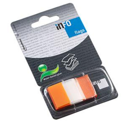 *Indeksi INFO 25x43mm oranža krāsa, 50 gab.