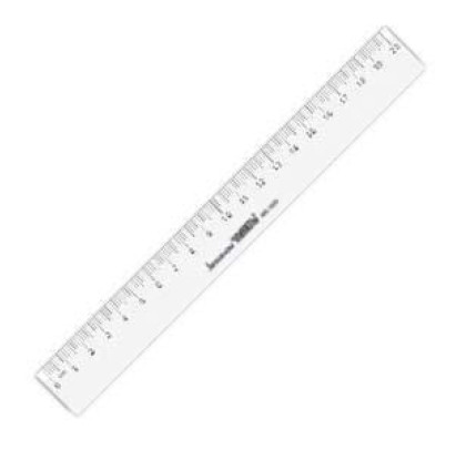 Lineāls 20cm, caurspīdīgs