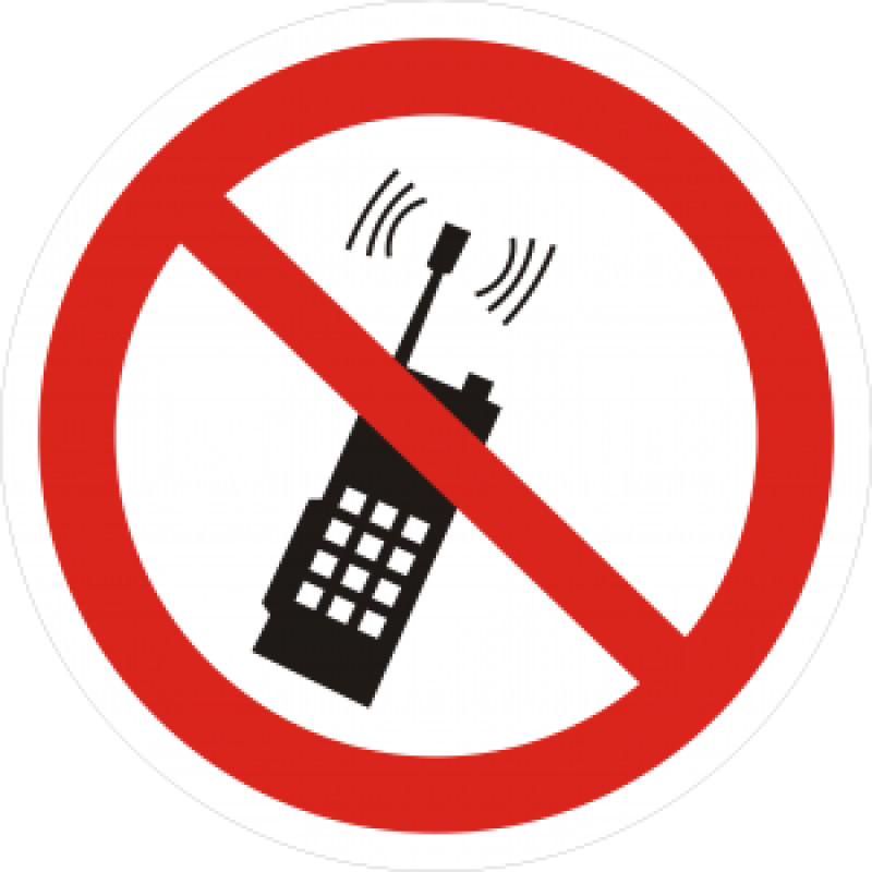 Uzlīmes Ar mobilo telefonu ienākt aizliegts