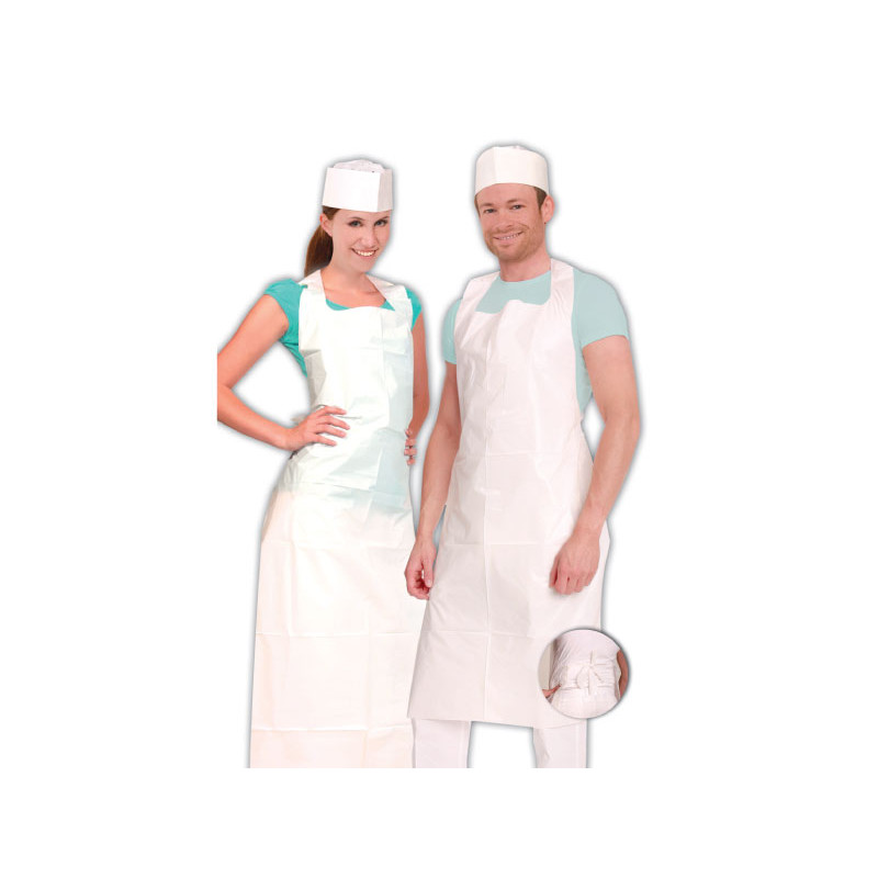 Vienreizlietojamais priekšauts HYGOSTAR, 150x75cm, LDPE, 150x75cm, 20my, balts, 100gab., (