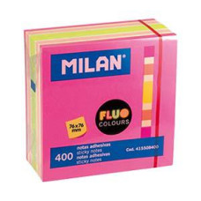 Līmlapiņas 76x76mm, 400 lap. 4 neona krāsas Milan