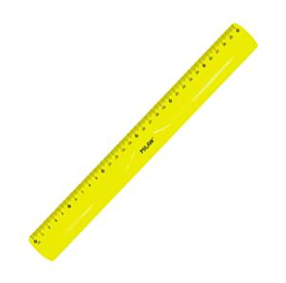 Lineāls 30cm, elastīgs, dzeltena krāsa, Milan