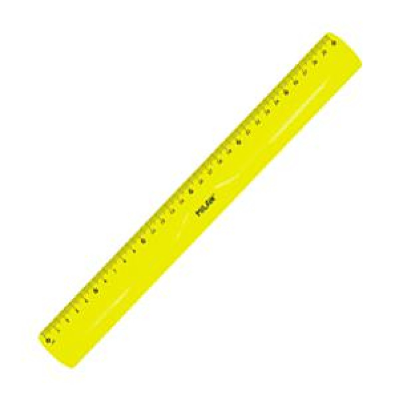 Lineāls 30cm, elastīgs, dzeltena krāsa, Milan