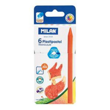 Krītiņi vaska 6 krāsas trīsstūraini 12cm