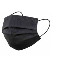 Sejas aizsargmaska FAMEX, vienreizlietojama, 3-slāņu, melna, PP, 50gab.