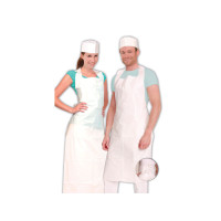 Vienreizlietojamais priekšauts HYGOSTAR, 125x70cm, LDPE, 20my, balts, 100gab., (10iep/kast