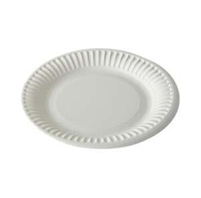Papīra šķīvji 15 cm balti, 100 gab