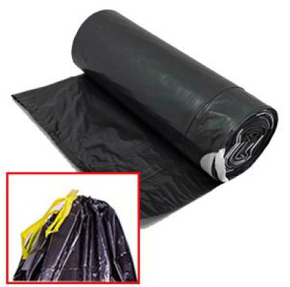 Atkritumu maisi 60L, 60x72cm, melni, 30miс, LDPE, 10gab., ar aukliņu