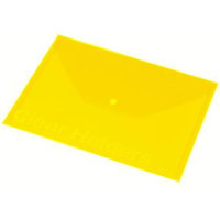 Mape ar pogu A4 Focus, Panta Plast, caurspīdīgi dzeltens