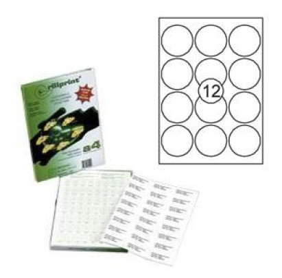 Uzlīmes Rillprint D-63.5mm/12uzlīmes, 100 loksnes