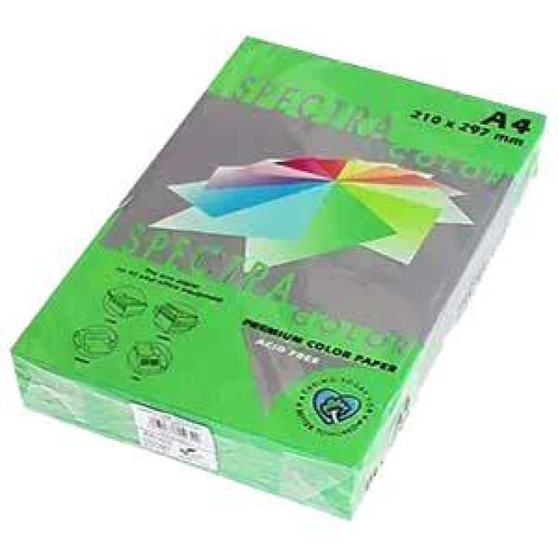 Krāsains papīrs A4 80g 500lap Parrot spilgti zaļš