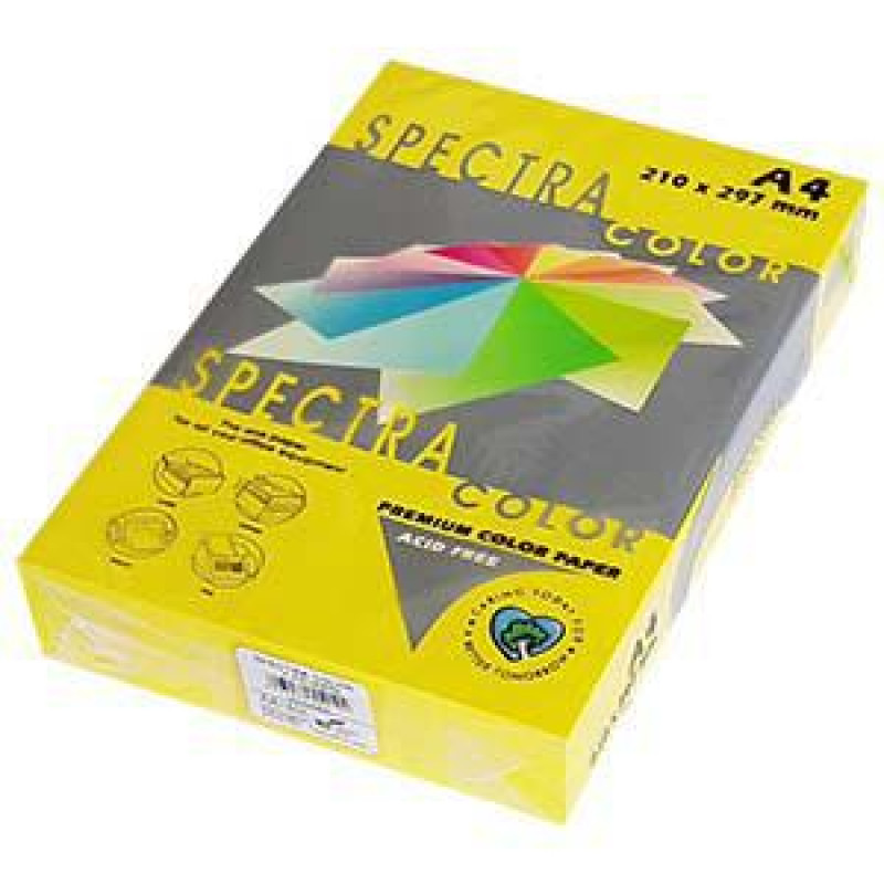 Krāsains papīrs A4 120g 250lap spilgti dzeltens