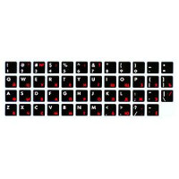 Uzlīmes tastatūrai ENG/RU balts/sarkans uz melna