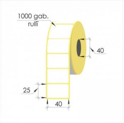 Termo uzlīmes 40x25mm 1000uzl rul