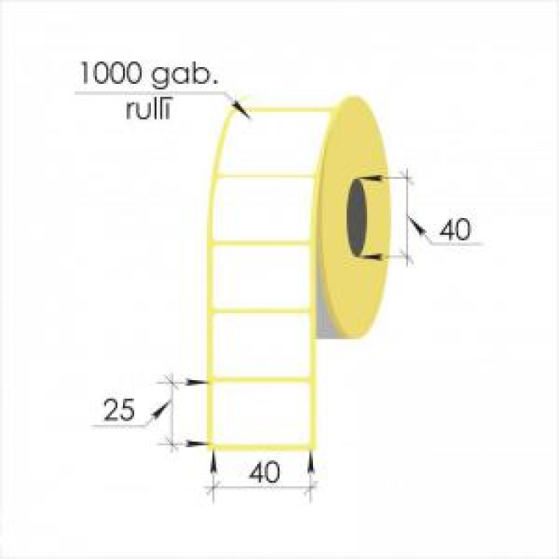 Termo uzlīmes 40x25mm 1000uzl rul