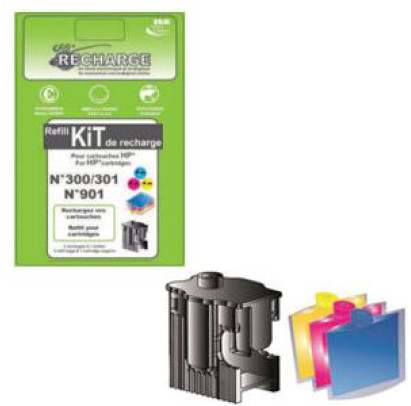 Uzpild.komplekts HP Nr.300/301/901 krāsains 3x4ml.