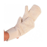 Kokvilna cimdi, "BAKO", frote, Lang, 42cm, bēša