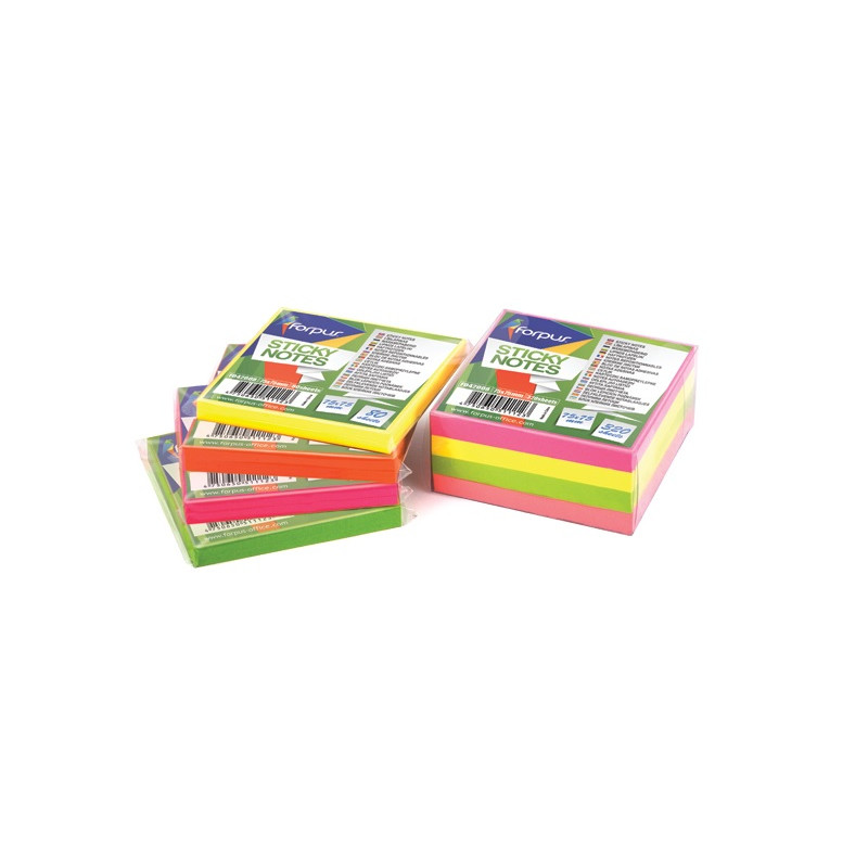Piezīmju līmlapiņas Forpus 75x75mm 80l dzeltenas