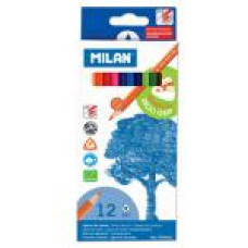 Zīmuļi krāsainie MILAN 12 krāsas, trīsstūraini
