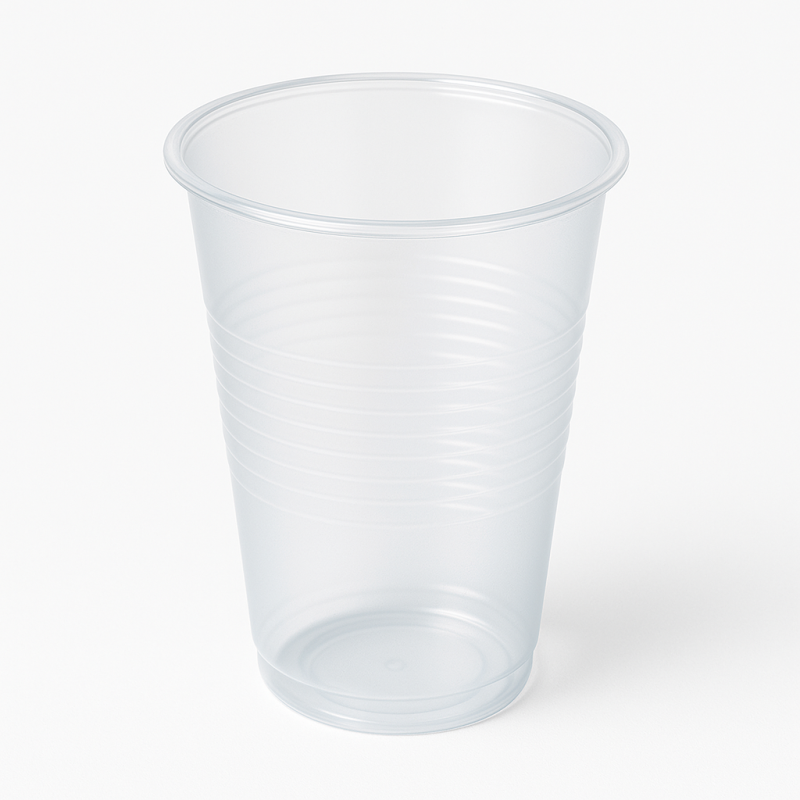Plastmasas glāzes 200ml, caurspīdīgas, PP, iepakojumā 100gab. (30iep/kastē)