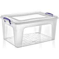 Kaste ar vāku 50L, 60x40x28cm,  plastmasa, caurspīdīga