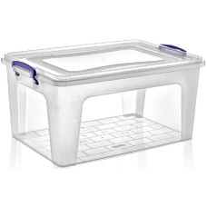 Kaste ar vāku 50L, 60x40x28cm,  plastmasa, caurspīdīga