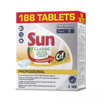 Trauku mazgājamo mašīnu tabletes SUN PROFESSIONAL DISHWASHER TABLETS CLASSIC, 188gab