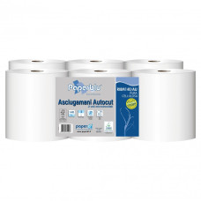 Papīra dvielis Autocut PAPERBLU, celuloze, 140 m.,  2 slani, ø 19 cm, 19,8x18,5cm, 20g/m2,