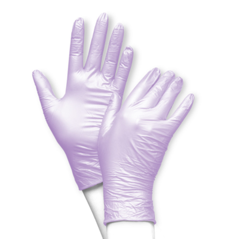Nitrila cimdi FANCY VIOLET, bez pūdera , perlamutra violeti, 7/8 (M) izmērs, 100gab