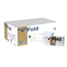 Papīra dvieļi V - veida, PAPERBLU, celuloze, 210 lock., 2 slāņi, 25x21 cm,19g/m2, 15pac/ka