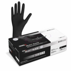 Lateksa cimdi SELECT BLACK EXTRA LONG, bez pūdera, S izmērs, 100gab