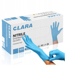 Nitrila cimdi CLARA, bez pūdera, zili, XL izmērs, 100gab