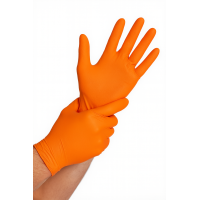 Nitrila cimdi HIGH GRIP, oranžas, XL izmērs, 100gab